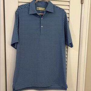 Donald Ross Men's Blue Striped Shirt - size Medium